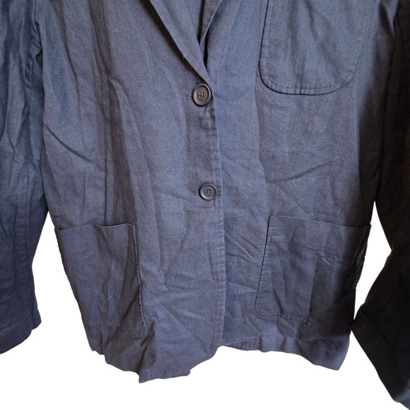 New Piombo Linen Blend Large Blue Blazer Jacket - Picture 4 of 12